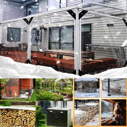 Miniatura 10 de Lona de PVC transparente, resistente al agua, con ojales (3.3 x 4.9 pies (3.3 x 4.9 ft))
