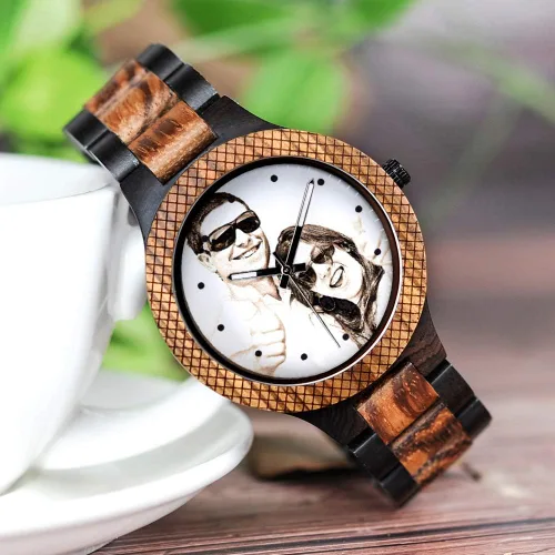 Miniatura 3 de BOBO BIRD Relojes de madera grabados personalizados para hombre, relojes de pulsera casuales de cuarzo, para hombres, familiares, amigos, regalo