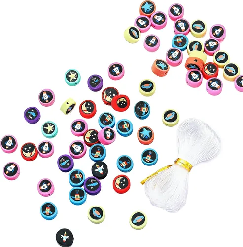 Miniatura 16 de 100 piezas de cuentas espaciadoras de arcilla polimérica de animales para joyería de mujer, pulseras, collares, aretes, accesorios de bricolaje