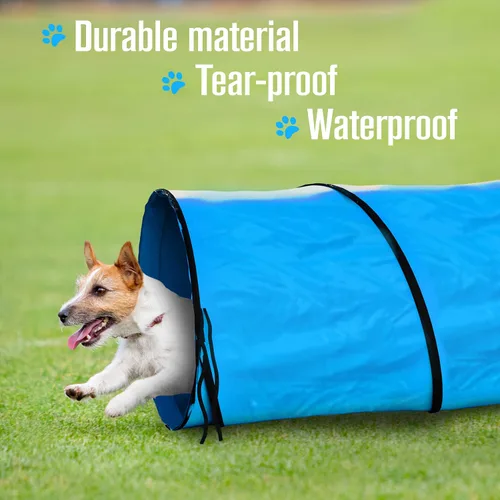 Miniatura 2 de Houseables Túnel para perros, túnel de agilidad para perros, equipo de agilidad, 18 pies, carrera de obstáculos para cachorros, área