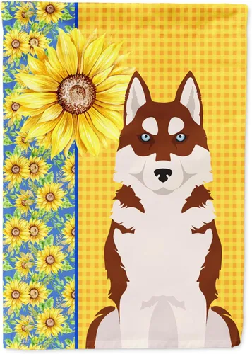 Miniatura 360 de Caroline's Treasures WDK5331CHF - Bandera de verano con diseño de girasoles rojos y blancos, manga grande, para porche, para colgar en la pared