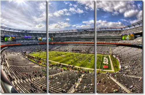 Miniatura 54 de 3 piezas de arte de pared deportivo del equipo de fútbol de los Vikings de Estados Unidos, pinturas de estadios deportivos Minnesota, Estados