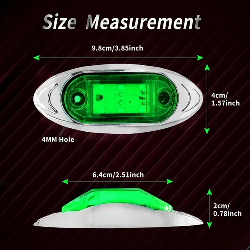 Miniatura 5 de Ourbest 6 luces LED de 12 a 24 V, sustituyen las luces de separación/marcador en muchos camiones pesados y medianos, semircamiones, también Verde
