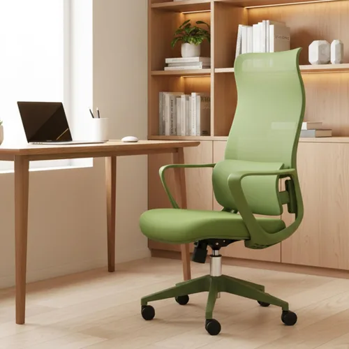 Miniatura 7 de Modern Executive Office Chair with Adjustable Height Lumbar Support 3D Armrests Ergonomic Curved Back Swivel Base Conference Room Task Chair Yellow