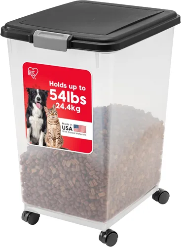 Miniatura 17 de IRIS USA Contenedor hermético de almacenamiento de alimentos para perros, hasta 40 libras, ruedas acoplables, para almacenamiento de alimentos