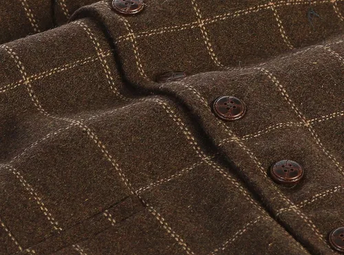 Miniatura 34 de Gioberti Chaleco de tweed formal de 6 botones para hombres