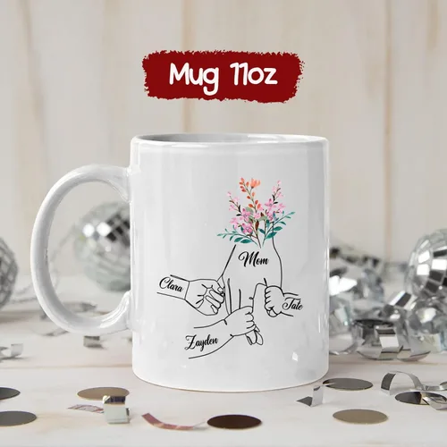 Miniatura 5 de Tazas de té personalizadas para mamá y 3 niños, tazas de café personalizadas para mamá, regalos para madre, taza madre personalizada con nombres