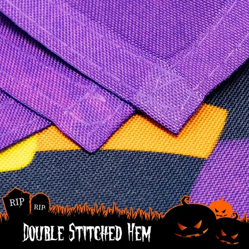 Miniatura 5 de G128 - Bandera de jardín de Halloween, cita de truco o trato con bonito búho, decoraciones de jardín y patio, bandera rústica de temporada para 12 x