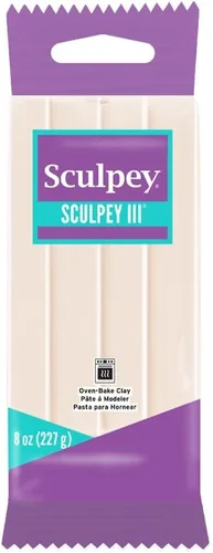 Sculpey III Polímero Horno Horno Arcilla, Translúcido, No Tóxica, 8 oz. bar, ideal para modelar, esculpir, vacaciones, bricolaje, medios mixtos y