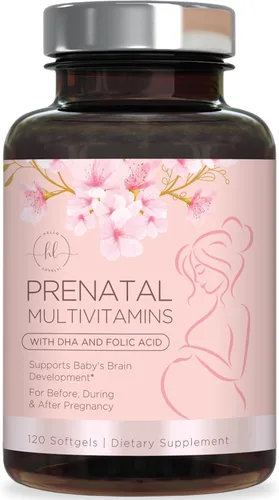 Miniatura 10 de Vitaminas prenatales para mujeres con ácido fólico + Omega 3 DHA para apoyo al desarrollo fetal - Suplemento vitamínico prenatal para mamá y bebé