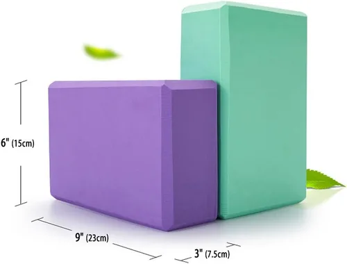 Miniatura 3 de Juego de 2 bloques de yoga de espuma EVA para ejercicio, proporciona equilibrio de estabilidad y apoyo para mejorar la fuerza, 9 x 6 x 3 pulgadas