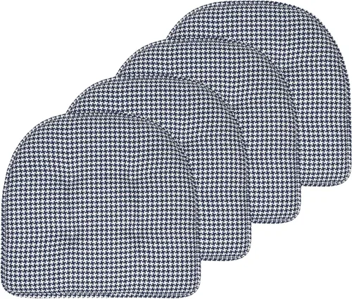 Miniatura 121 de Sweet Home Collection - Cojín de espuma viscoelástica para silla con capitoné, antideslizante, parte trasera de goma, en forma de U, 17 x 16 Piel