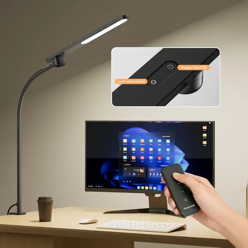 Miniatura 3 de Honeywell HJ2 Sunturalux™ Lámpara de escritorio LED con abrazadera, luz CRI≥97 de espectro completo, 3 modos de color y atenuación continua, cuello