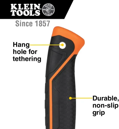Miniatura 4 de Klein Tools H80816 Martillo de garra recta con cabeza lisa, 16 onzas, mango de agarre antideslizante de fibra de vidrio con orificio de sujeción, 13