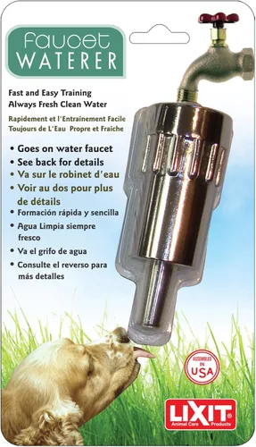 Lixit Grifo de agua para perros para mascotas, fuente de agua al aire libre, apagador de sed fabricado en Estados Unidos