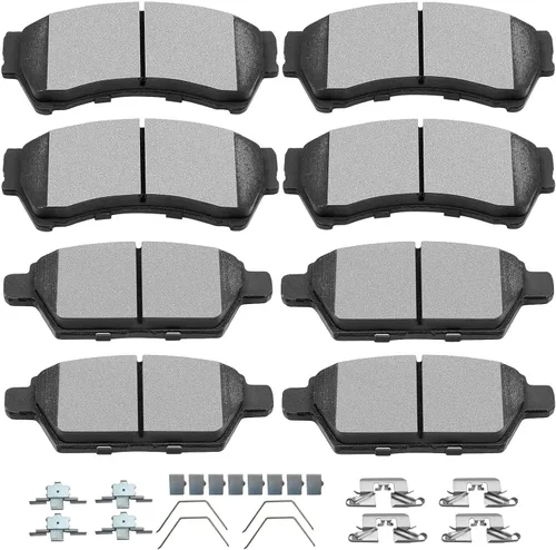 Miniatura 15 de SCITOO Pastillas de freno de cerámica, 8 piezas de pastillas de freno delanteras y traseras kits de frenos para 2008-2012 para Honda para Accord