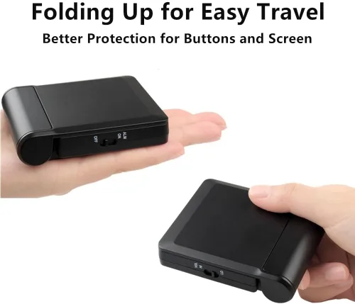 Miniatura 7 de FAMICOZY Pequeño Reloj Despertador Digital Plegable de Viaje con Día/Mes/Fecha/Temperatura Interior, Fácil de Leer y Configurar, Volumen de Alarma
