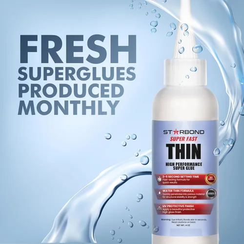 Miniatura 2 de Starbond Super Fast Thin Premium Instant CA (adhesivo de cianoacrilato) Super Glue Plus Extra Cap y micropuntas