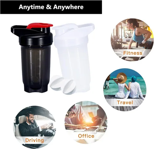 Miniatura 5 de Botella Mezcladora para Batidos de Proteína con Taza y Botella Mezcladora de 10 onzas/300ML con Bolitas Mezcladoras, Juego de Botellas Mezcladoras