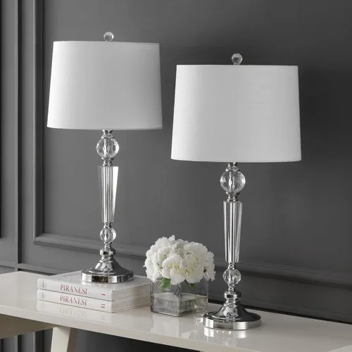 Miniatura 5 de Eyely EYL2048A-SET2 Wells - Lámpara de mesa LED de cristal de 29.5 pulgadas para sala de lectura, sala de estar, oficina, dormitorio, moderna