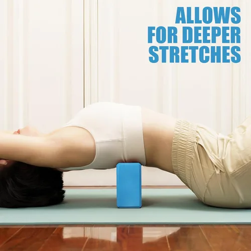 Miniatura 7 de 2 Pcs Yoga Blocks, 9"x6"x3" Foam Blocks Yoga Props for Pilates Stretching and Meditation Exercise Blocks Lightweight Yoga Essentials Azul