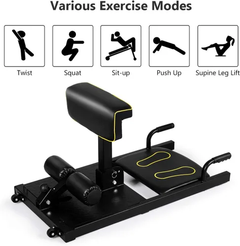 Miniatura 2 de GYMAX Máquina de entrenamiento 8 en 1 con altura ajustable y espuma protectora, entrenamiento de múltiples posiciones para sentadillas de mariquita
