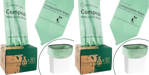 Miniatura 10 de Crystal Lemon - 30 bolsas biodegradables de 6 galones, resistentes y sin perfume, ideales para cocina, baño, patio y residuos de alimentos
