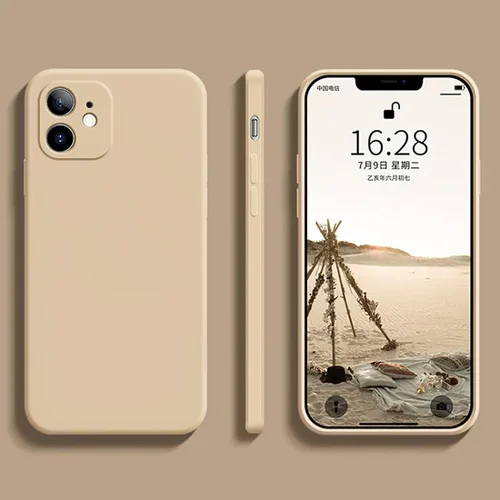 Miniatura 10 de Funda de silicona líquida compatible con iPhone 12 Mini de 5.4 pulgadas, antiarañazos y huellas dactilares, forro de microfibra a prueba de golpes