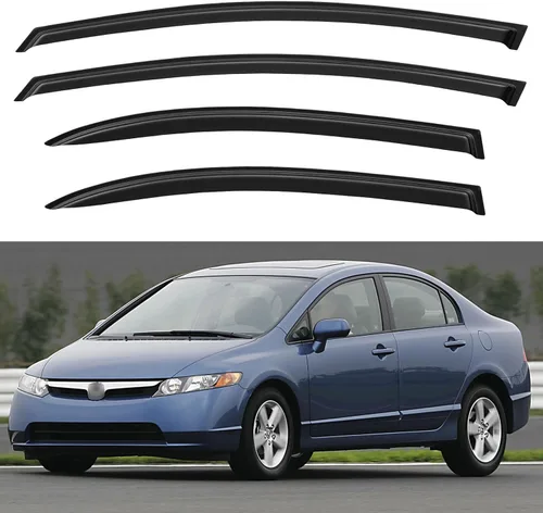 Miniatura 129 de YQAUTEC Viseras de Ventana Protectores de Lluvia para Honda Civic 2022 2023 2024 2025 2026, Deflectores de Viento de Ventilación de Ventana Fuera