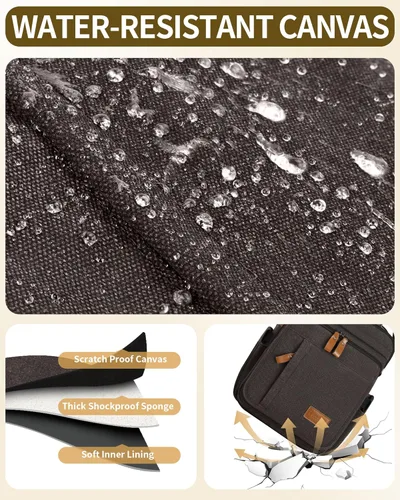 Miniatura 5 de ESTARER 13-13.3 Bolsa de portátil para hombres, bolsa de mensajero vertical para Mac neo/air/pro de 13-13.6 '' bolsa de hombro lona resistente al