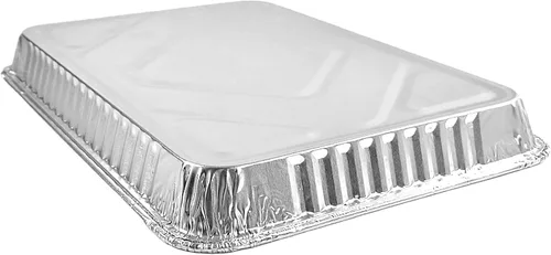 Miniatura 6 de PACTOGO Bandeja de papel de aluminio para tartas de tamaño 1/4 con tapa de cúpula baja transparente, 12.75 pulgadas de largo x 8.75 pulgadas