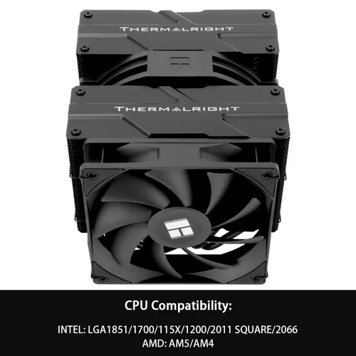 Miniatura 3 de Thermalrlght Peerless Assassin 140 - Enfriador de aire negro para CPU, 6 tubos de calor, disipador de calor de torres duales, ventiladores PWM