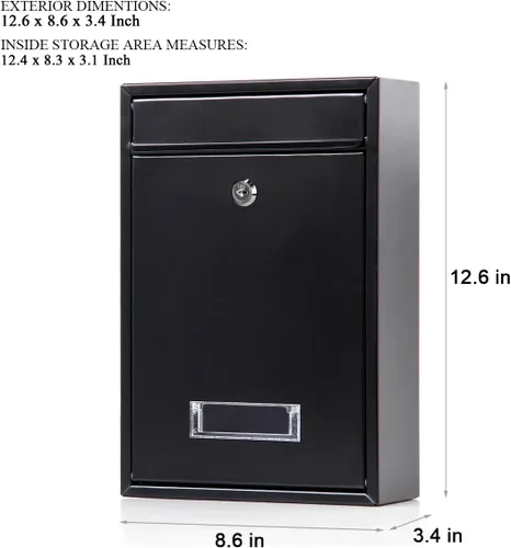 Miniatura 2 de Buzones con Cerradura Montados en la Pared Verticales – Jssmst Buzón de Correo con Cerradura de Llave y Ranura de Depósito de Capacidad Media