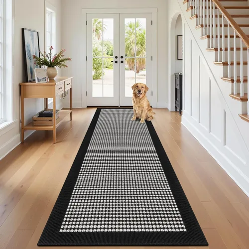 Miniatura 17 de Ileading Alfombra de pasillo de lavandería de 2 x 6 pies, antideslizante, con parte trasera de goma, lavable a máquina, alfombra gris