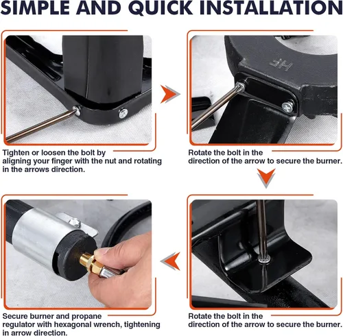Miniatura 6 de Llamaviva - Estufa de propano de alta presión – Cocina de exterior resistente con regulador ajustable de 0-20 PSI y manguera de 4 pies – Estufa