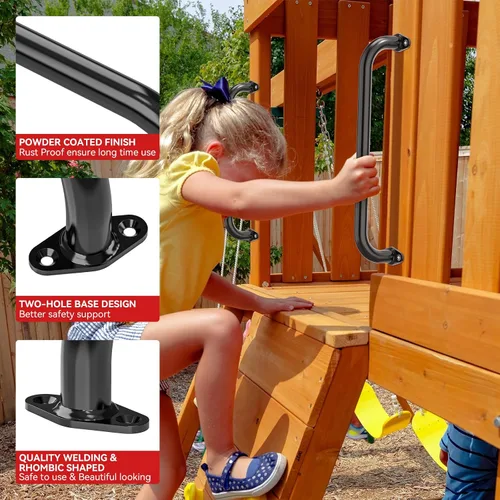 Miniatura 4 de Juego de barras de seguridad de 17.3 pulgadas para patio de recreo para interiores y exteriores, juego de barras de mono, accesorios de agarre