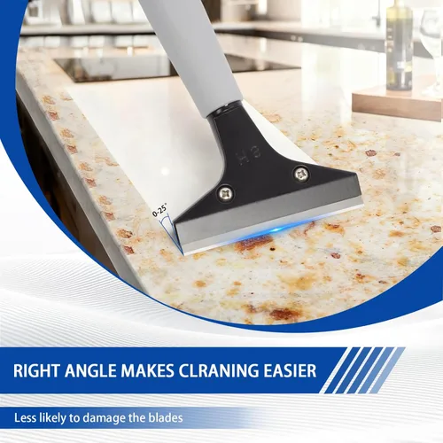 Miniatura 7 de Rascador de suelo resistente mango largo, rascador de piso de hoja de afeitar de 61 pulgadas y 4 pulgadas, ajustable con 10 cuchillas de metal