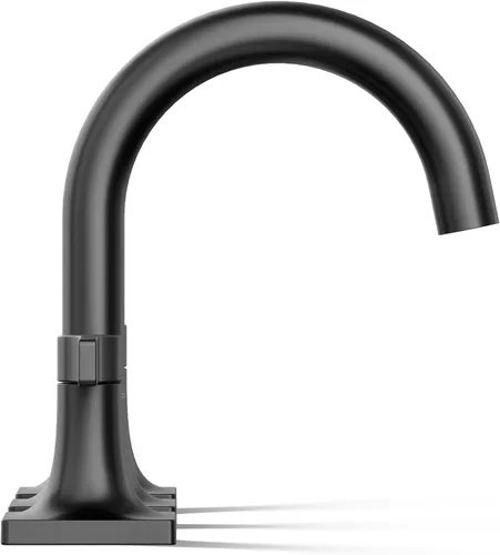 Miniatura 6 de KOHLER K-28125-4N-BL Venza® - Grifo para lavabo de baño, 3 agujeros con dos manijas de palanca y drenaje clicker, 0.5 GPM, negro mate
