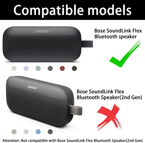 Miniatura 2 de co2CREA Funda de silicona suave de repuesto para altavoz portátil Bose SoundLink Flex Bluetooth (funda de silicona, funda verde ciprés)