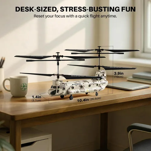 Miniatura 14 de SYMA Helicóptero de control remoto, helicóptero RC de transporte militar S52H con retención de altitud, despegue y aterrizaje con una tecla, luz