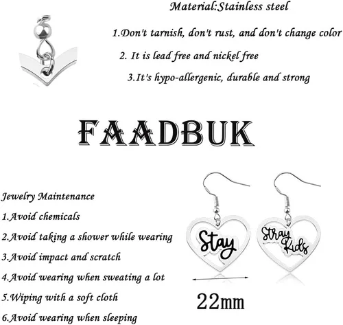 Miniatura 2 de SKZ - Pendientes para niños y fanáticos, mercancía Stay Stray Kids