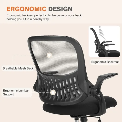 Miniatura 4 de Sweetcrispy Office Computer Desk Chair, Ergonomic Mid-Back Mesh Rolling Work Swivel Task Chairs with Wheels, Comfortable Lumbar Support, Comfy