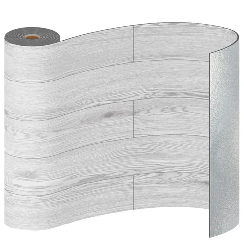 Miniatura 7 de Freshtour Rollo de piso de vinilo, baldosas de piso de grano de madera para despegar y pegar 23.6" x 393.7"/64 pies cuadrados, piso de vinilo Madera