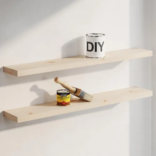Miniatura 17 de Homeforia Estante flotante blanco de 48 pulgadas, estantes flotantes de madera maciza de alta gama de 48 pulgadas de largo para montaje en pared