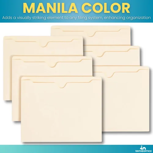 Miniatura 6 de 1InTheOffice Chaqueta de archivo, expansión de 2 pulgadas, almacenamiento de archivos Manila, tamaño carta, paquete de 50