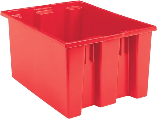 Akro-Mils 35300 Contenedor de almacenamiento de plástico nido y apilable y bolsa de distribución, (29-1/2 pulgadas de largo x 19-1/2 pulgadas de Rojo