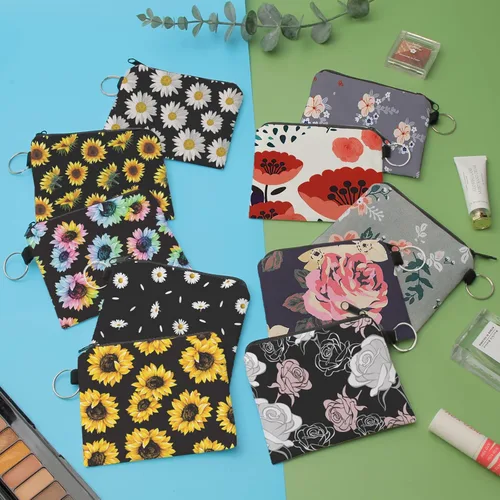 Miniatura 3 de Bolsa de maquillaje, bolsa de viaje, bolsa de cosméticos, organizador de artículos de tocador con cremallera pequeña para mujer, Paquete de 10