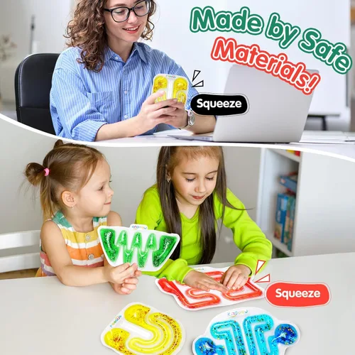Miniatura 6 de LESONG - Juguete sensorial para la ansiedad, para niños autistas con necesidades especiales, alivio de estrés y ansiedad, tubo sensorial