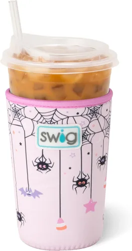 Miniatura 36 de Swig Life Coolie de Taza Helada Mediana, Funda Aislante de Taza de Café Helado de Halloween de 22oz con Asa, Coolie Aislado de Neopreno Mantiene