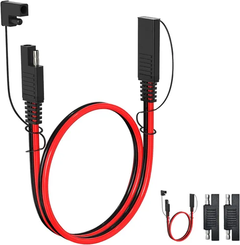 Miniatura 18 de ELFCULB Cable de extensión SAE de 10 AWG, 10 pies, 3/6/10/20/35/50 pies, arnés de cables de desconexión rápida con conector SAE para panel solar